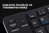 INCA IBK-579BT  BLUETOOTH 3.0 RECHARGEABLE FOLDABLE  SMART  SİLVER  KEYBOARD KABLOSUZ  KLAVYE